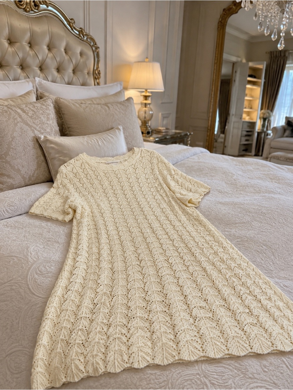 a new day Cream Knit Midi Dress